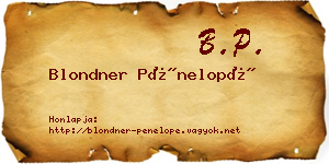 Blondner Pénelopé névjegykártya